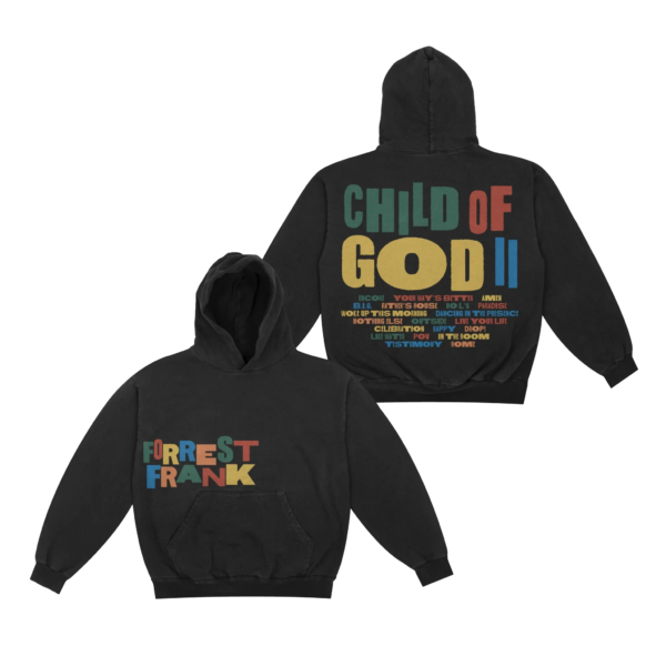 Forrest Frank - Child Of God II Tracklist Black Hoodie Front and back