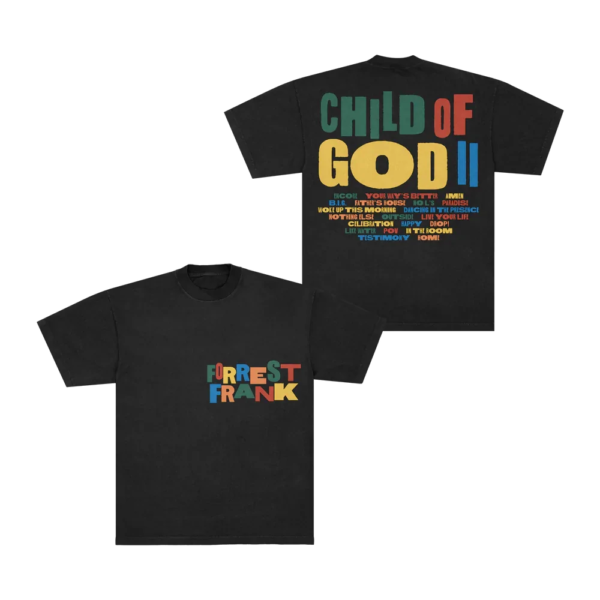 Forrest Frank - Child Of God II Tracklist Black T-Shirt front and Back