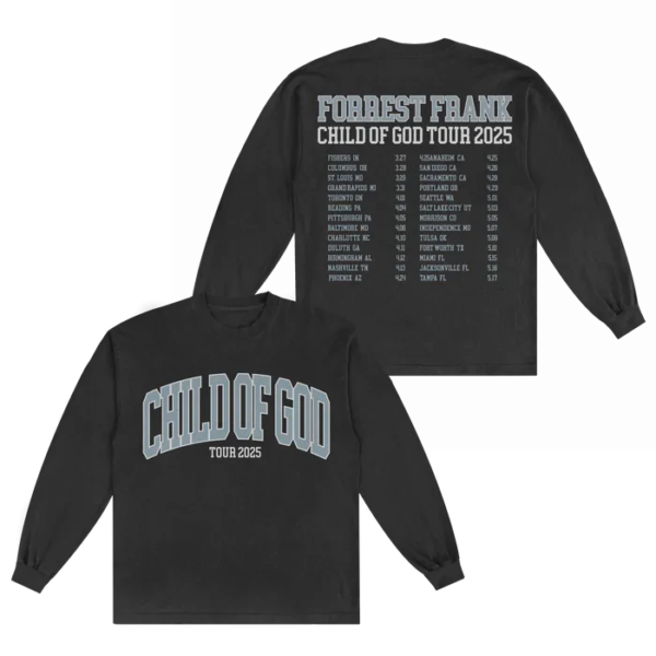 Forrest Frank - Child of God Varsity Tour Long Sleeve front and back