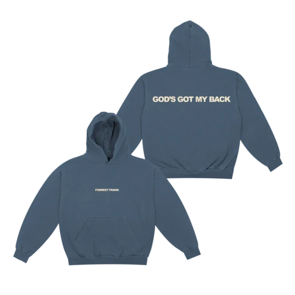 Forrest Frank - God’s Got My Back Blue Hoodie Front and Back