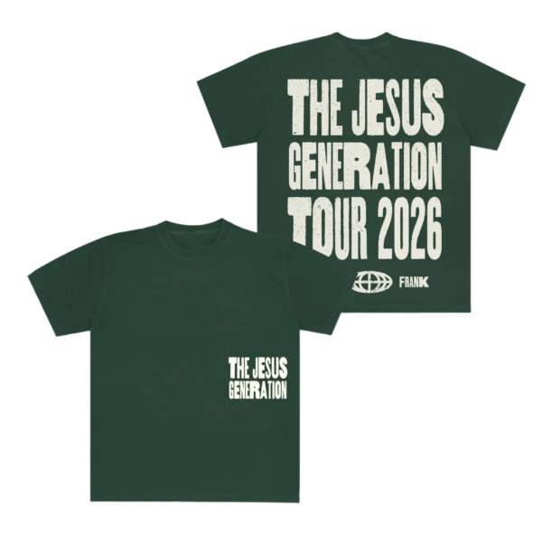 The Jesus Generation Green Tour T-Shirt Front and Back