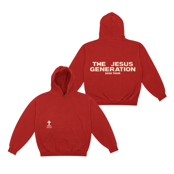 Forrest Frank - The Jesus Generation Red Tour Hoodie Front and Back